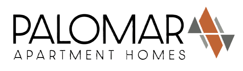 The image is a logo for Palomar Apartment Homes.